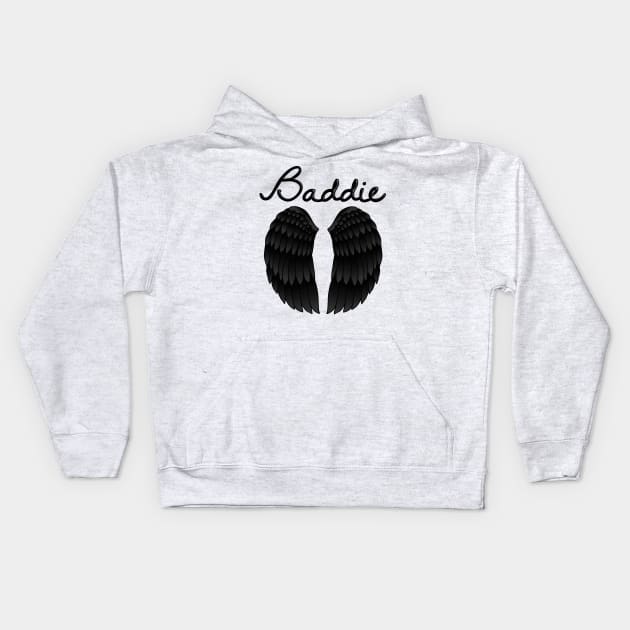 Insta Baddie Dark Wings Kids Hoodie by julieerindesigns